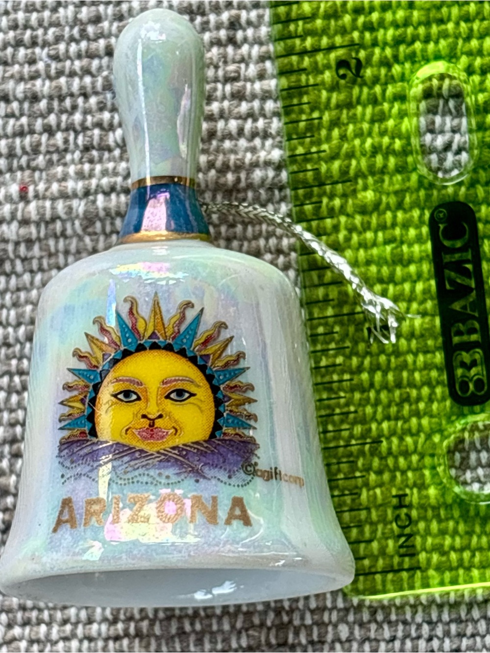 vintage gold-trimmed hand painted miniature porcelain Arizona Sun Bell